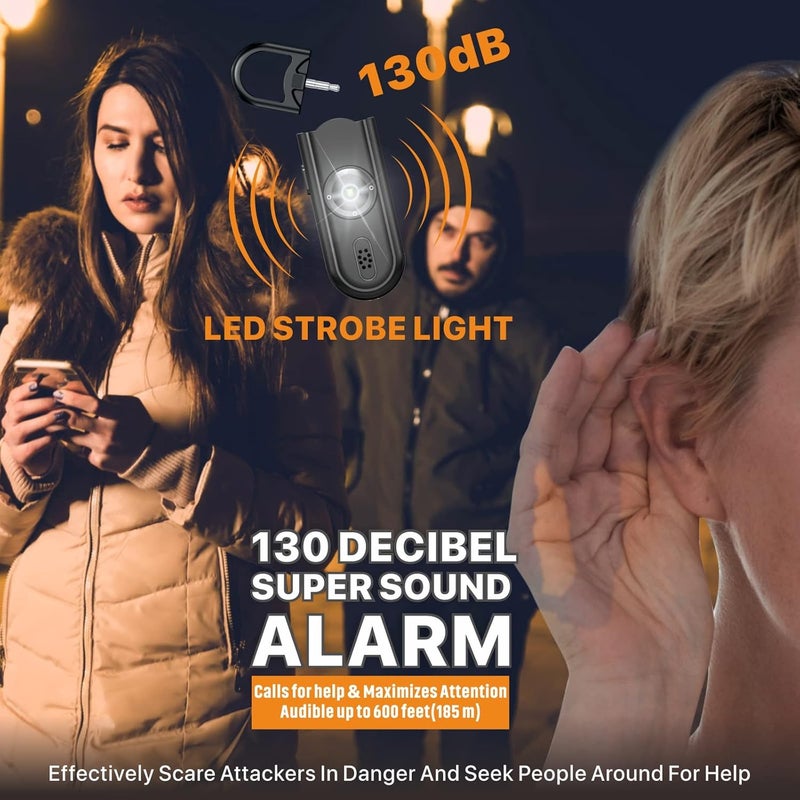 VIGOROAD Safe Sound Personal Alarm, 2 Pack 130 dB Loud Siren Song Emergency Security Alarm Keychain with Strobe LED Light, Personal Sound Safety Siren for Women, Men, Children, Elderly - Image 2